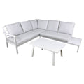 Dellonda Kyoto Aluminium Outdoor Corner Sofa & Coffee Table Set 3pc