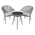 Dellonda Echo Aluminium Balcony Set with Tempered Glass Tabletop 3pc