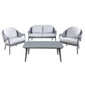 Dellonda Echo Aluminium Outdoor Sofa, Chair & Coffee Table Set 4pc