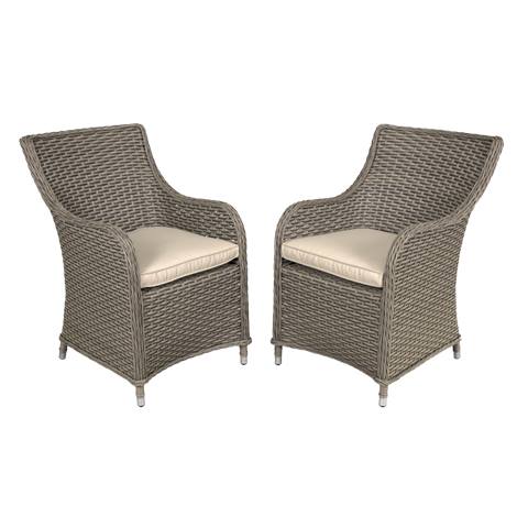 Dellonda Chester Rattan Wicker Outdoor Garden Dining Chairs 2pc