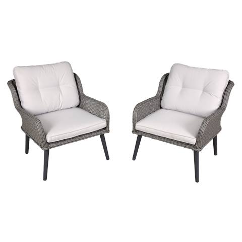 Dellonda Buxton Rattan Wicker Outdoor Chair Set 2pc