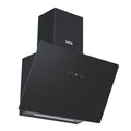 Baridi Angled Chimney Cooker Hood with Touch Controls & Carbon Filters 60cm - Black Glass