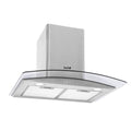 Baridi Curved Glass Cooker Hood with Carbon Filters & LED Lights 60cm - Stainless Steel