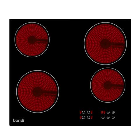 Baridi Integrated Ceramic Hob with 4 Cooking Zones 60cm - Black Glass