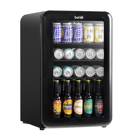 Baridi Retro Style Undercounter Drinks, Beer & Wine Fridge 70L - Black