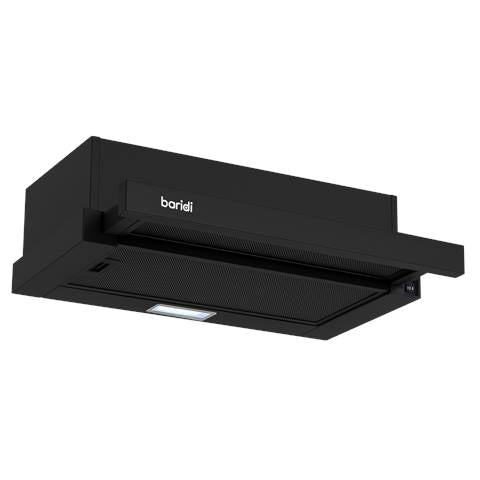 Baridi Telescopic Cooker Hood with Aluminium Filters 60cm - Black