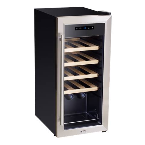 Baridi 18 Bottle Wine Fridge with Digital Touch Screen Controls & LED Light - Stainless Steel