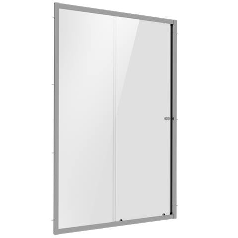 Sliding Shower Door 1000 x 1850mm, 6mm Tempered Glass, Reversible - Chrome