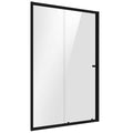 Sliding Shower Door 1000 x 1850mm, 6mm Tempered Glass, Reversible - Black