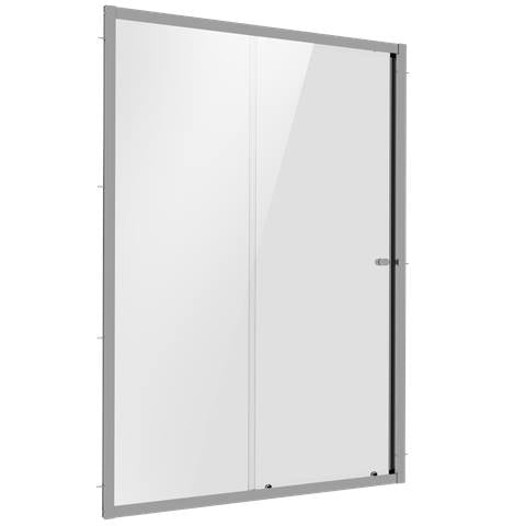 Sliding Shower Door 1200 x 1850mm, 6mm Tempered Glass, Reversible - Chrome
