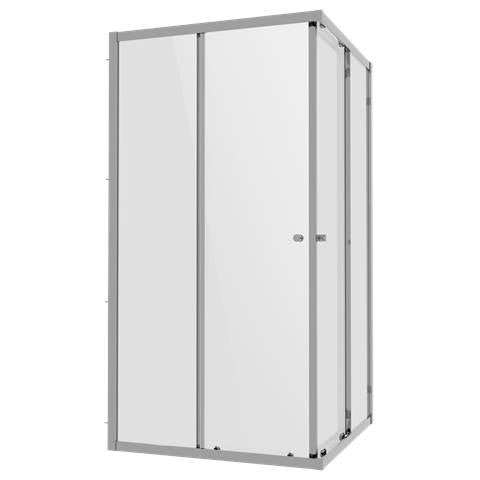 Corner Shower Entry Enclosure 900 x 900 x 1850mm with 6mm Tempered Glass - Chrome