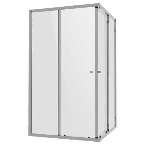 Corner Shower Entry Enclosure 1000 x 800 x 1850mm with 6mm Tempered Glass - Chrome