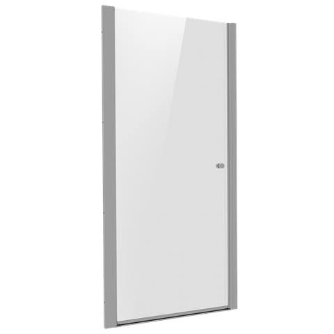 Pivot Shower Door 800 x 1850mm, 6mm Tempered Glass, Reversible - Chrome