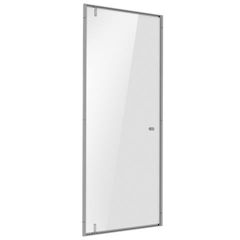 Hinged Shower Door 800 x 1850mm, 6mm Tempered Glass, Reversible - Chrome