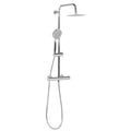 Thermostatic Shower Mixer Set, 20cm Round Head, Adjustable Rail - Chrome