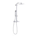 Thermostatic Shower Mixer Set, 20x20cm Square Head, Adjustable Rail - Chrome
