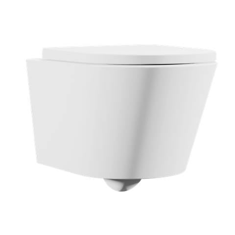 Wall Hung Toilet with Soft Close Seat & Rimless Flush – White