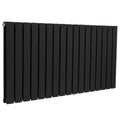Baridi Horizontal Radiator Contemporary Double Flat Panel Design 600 x 1190mm – Black