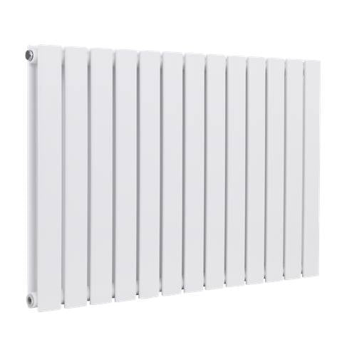 Baridi Horizontal Radiator Contemporary Double Flat Panel Design 600 x 910mm – White