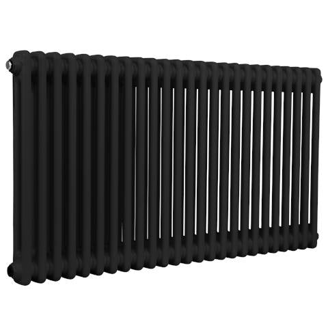 Baridi Horizontal Traditional 2 Column Radiator 600 x 1147mm – Black