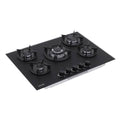 Baridi 70cm Gas Hob Matt Black with 5 Burners, Cast Iron Supports & Auto Ignition 10.4kW