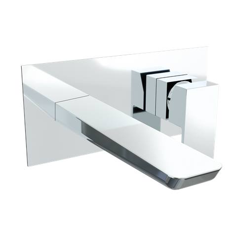Baridi Wall Mounting Basin Mixer Tap, Square - Chrome