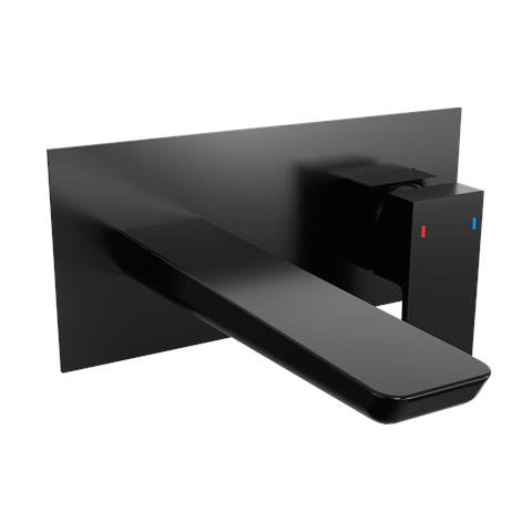 Baridi Wall Mounting Basin Mixer Tap, Square - Matt Black