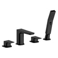 Baridi Bath Mounting 4-Hole Mixer Tap with Shower Head - Matt Black