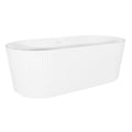 Baridi Double-Ended Fluted Design Bath with Slim Rim 168cm – Gloss White