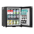 Baridi Mini Drinks & Wine Fridge with Wire Shelves, LED Light & Security Lock 25L - Black