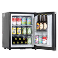 Baridi Mini Drinks & Wine Fridge with Wire Shelves, LED Light & Security Lock 35L - Black