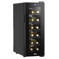 Baridi 12 Bottle Wine Fridge with Digital Touch Screen Controls, Metal Shelves &  LED Light - Black