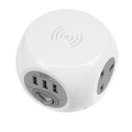 1.4m Extension Cable Cube & Wireless Charging Pad 3 x 230V & 3 x USB