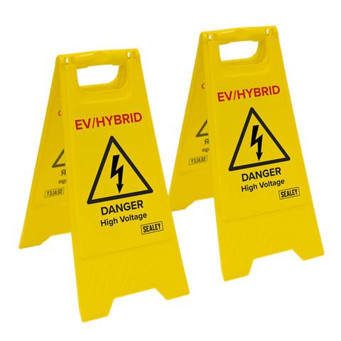 EV/Hybrid Floor Warning Signs - Pack of 2