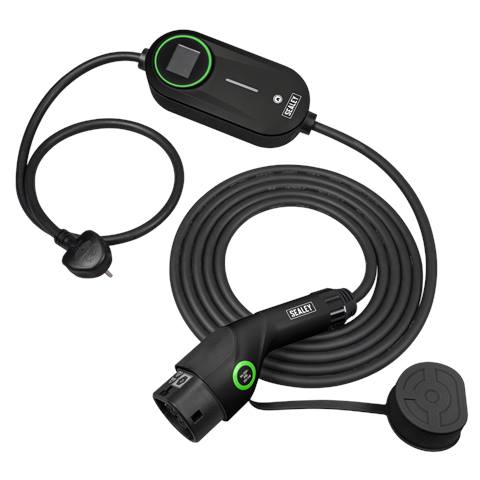 5m Adjustable (3.5kW) Type 2 to UK 3-Pin Plug Portable EV Charger