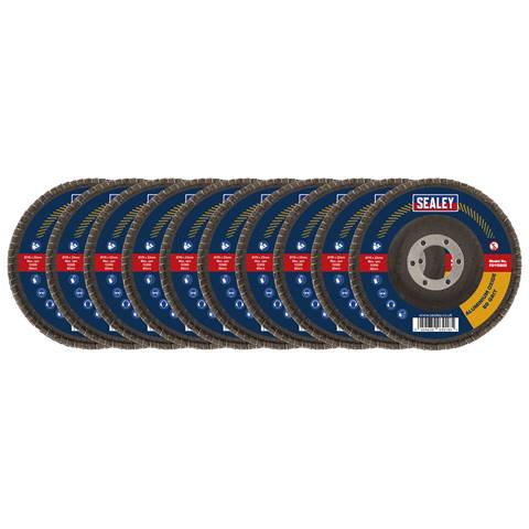 115mm Aluminium Oxide Flap Discs 80Grit 22mm Bore - Pack of 10