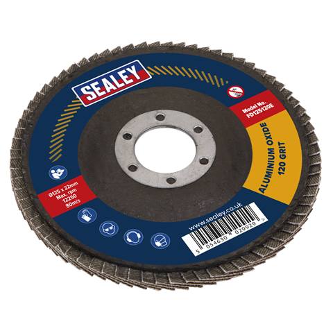 125mm Aluminium Oxide Flap Disc 120Grit 22mm Bore