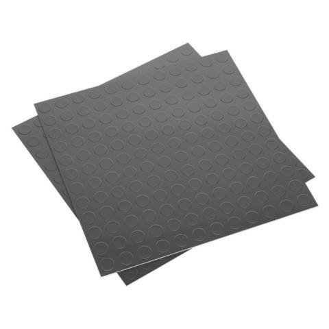 Vinyl Floor Tile with Peel & Stick Backing Silver Coin - Pack of 16