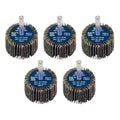 40 x 30mm Abrasive Flap Wheel with 6mm Shaft Assorted Grit - Pack of 5