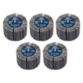 80 x 40mm Abrasive Flap Wheel on 6mm Shaft Assorted Grit - Pack of 5