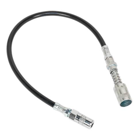 Flexible Rubber Grease Gun Delivery Hose with 4-Jaw Connector & Quick Release Coupling 450mm