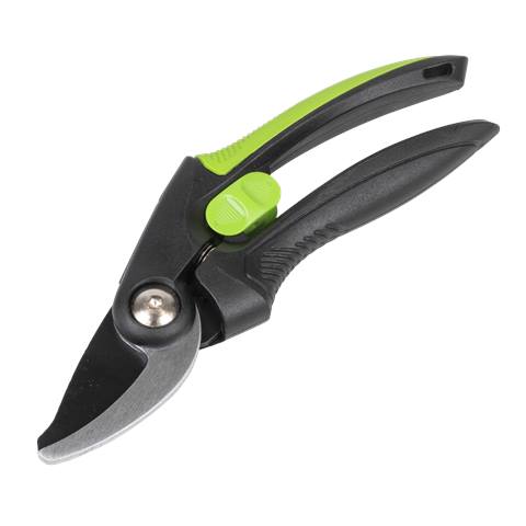 Bypass Secateurs with Soft Grip Handle, Safety Lock & Carbon Steel Blade, 208mm