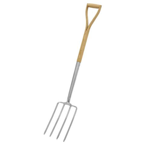 Premier Digging Fork with Ash Handle & Stainless Steel Tines