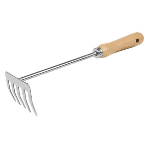 Premier Garden Hand Rake with Short Ash Handle & Stainless Steel Tines