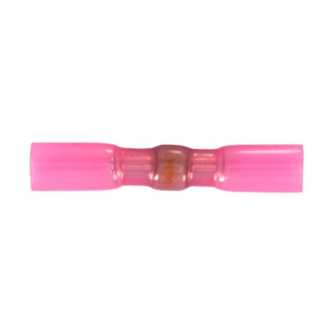Heat Shrink Butt Connector with Crimp & Solder, Red - Pack of 25