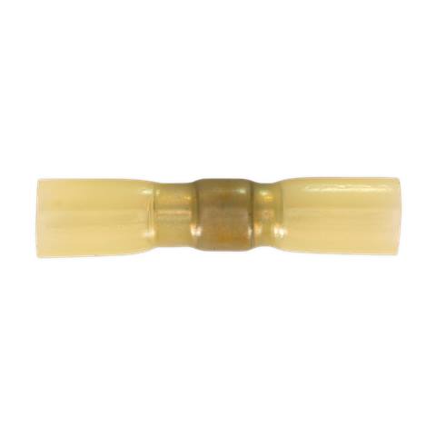 Heat Shrink Butt Connector with Crimp & Solder, Yellow - Pack of 25