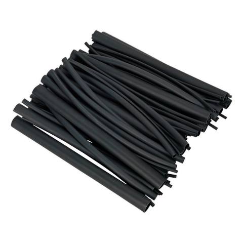 Adhesive Lined Heat Shrink Tubing Assortment 200mm 72pc - Black