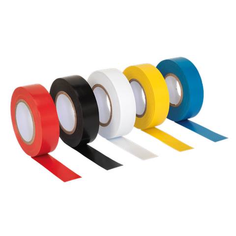 PVC Insulating Tape 19mm x 20m, Mixed Colours - Pack of 10