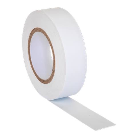PVC Insulating Tape 19mm x 20m, White - Pack of 10