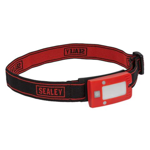 Rechargeable Head Torch with Auto-Sensor 2W COB LED - Red